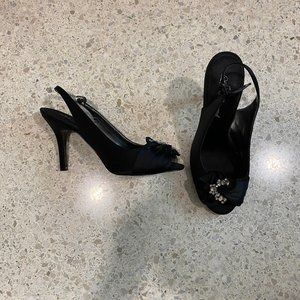 Lulu Townsend special occasion shoes satin black